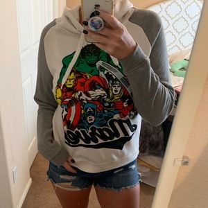 Marvel two tone hoodie! Never worn!